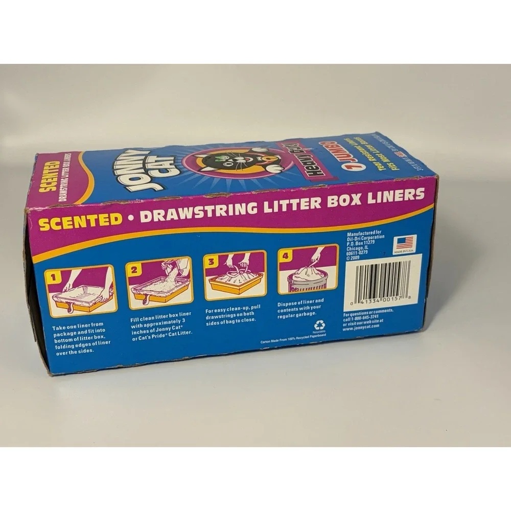 Jonny Cat Liners Heavy Duty Scented Litter Box Size Jumbo 7 In Box